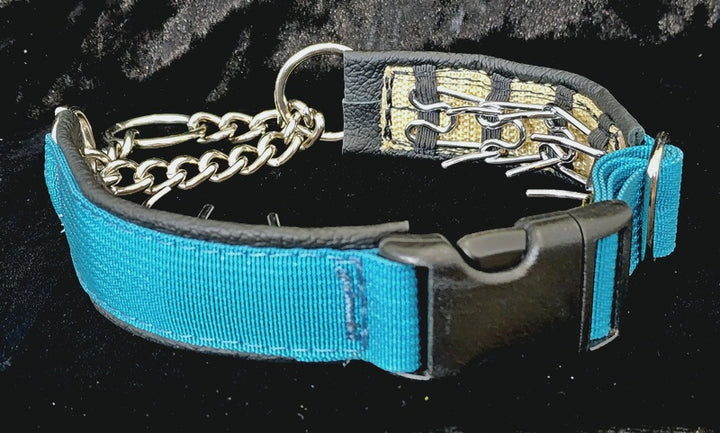 1 Inch Keep-Easy Collar Coyote Web with Black Leather and Chrome Hardware
