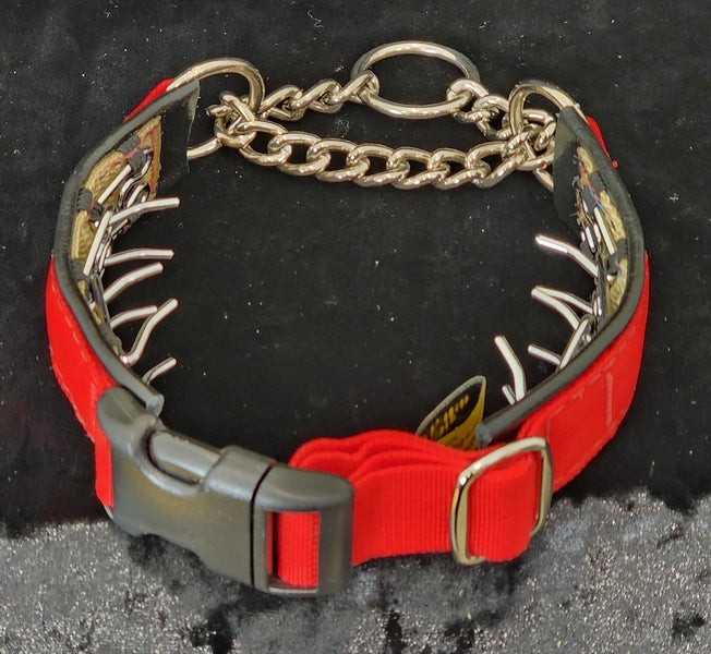 1 Inch Keep-Easy Collar Orange Web with Black Leather and Chrome Hardware