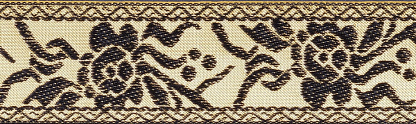 R7203 1 1/2 Inch Gold and Black Rose Keeper Collars