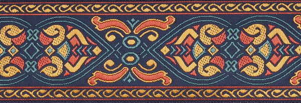 R8003 2 Inch Mustard, Orange and Green on Black Egyptian Keeper Collars