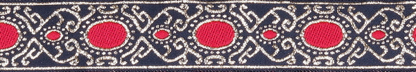 R6006 1 Inch Gold and Red Medallion Keeper Collars