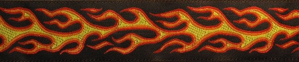 R6046 1 Inch Red and Orange Flames Keeper Collars