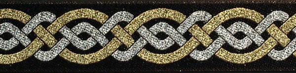 R7011 1 1/8 Inch Silver and Gold Knot Keeper Collars
