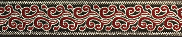 R6042 1 Inch Silver and Burgundy Swirl Keeper Collars