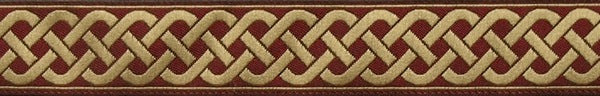 R4048 3/4 Inch Burgundy and Tan Celtic Knot Keeper Collars