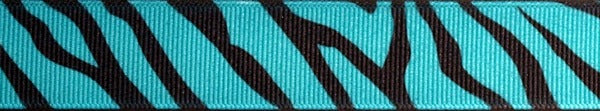 R5016-CG 7/8 Inch Teal Zebra Keeper Collars
