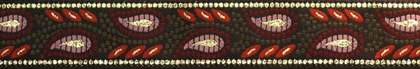 R4047 3/4 Inch Gold and Pink Leaves Keeper Collars