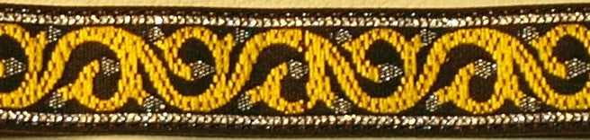 R2011 1/2 Inch Silver and Yellow Scroll Keeper Collars