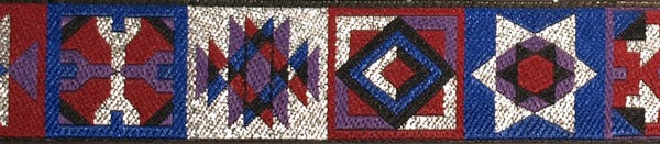 R6036 1 Inch Silver Purple and Red Quilt Blocks Keeper Collars