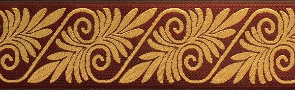 R7222 1 1/2 Inch Burgundy and Tan Fern Keeper Collars