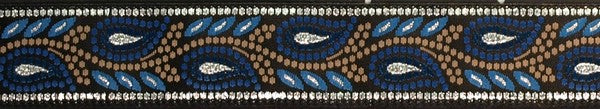 R4040 3/4 Inch Silver with Blue Leaves Keeper Collars