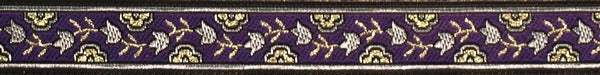 R3022 5/8 Inch Silver Gold and Purple Tulips Keeper Collars