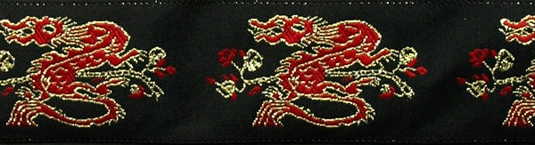 R7105 1 1/4 Inch Gold and Red Dragons Keeper Collars