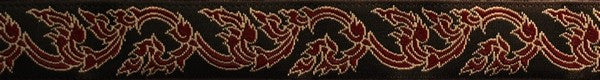 R3032 Inch Gold and Burgundy Oriental Flames Keeper Collars