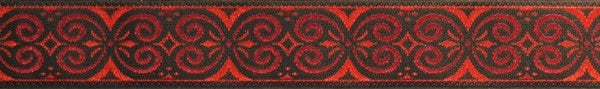 R3016 5/8 Inch Red and Black Scroll Keeper Collars