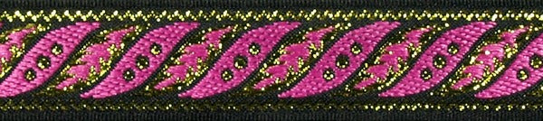 R6018 1 Inch Gold and Pink Fern Keeper Collars