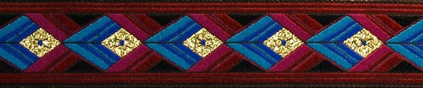 R6027 1 Inch Gold and Burgundy Arrowheads Keeper Collars