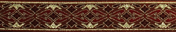 R5003 7/8 Inch Gold and Burgundy Diamonds Keeper Collars