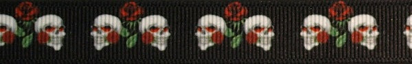 R4036-CG 3/4 Inch Skulls and Roses Keeper Collars