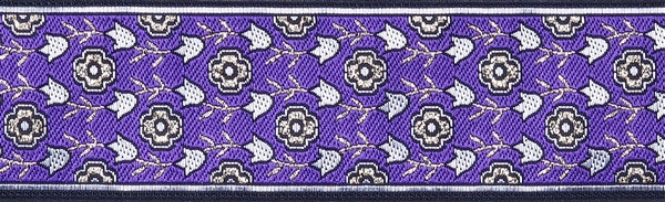 R7215 1 1/2 Inch Silver Gold and Purple Tulips Keeper Collars