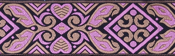 R7211 1 1/2 Inch Pink and Tan Whale Tail Keeper Collars