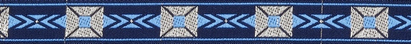 R2000 1/2 Inch Gold Squares on Navy and Lt. Blue Keeper Collars