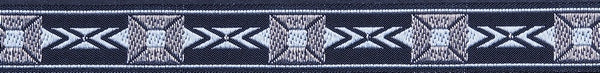 R2004 1/2 Inch Silver Squares on Black and Gray Keeper Collars