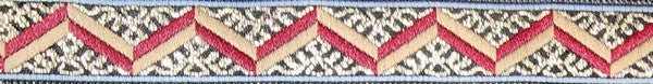 R4007 3/4 Inch Gold, Tan and Burgundy Rickrack Keeper Collars
