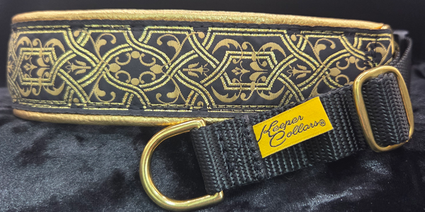 USE Level 5 - 1 1/2 Inch Base Collar with Ribbon, Webbing and Double Leather with Brass Hardware
