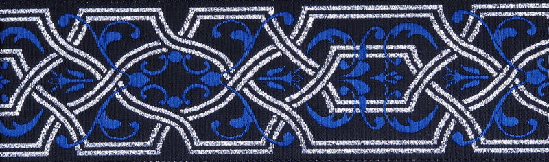 R7221 1 1/2 Inch Silver & Blue Filigree Keeper Collars