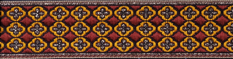 R7107 1 1/4 Inch Gold Flowers on Rust and Orange Keeper Collars