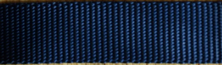 1 Inch Keep-Easy Collar Navy Web with Black Leather and Chrome Hardware