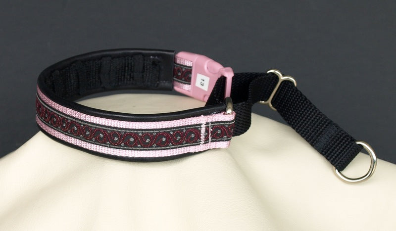 3/4 Inch Custom Flat Leather Lined Martingale Style Collar