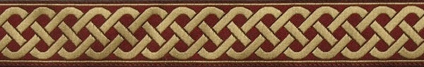 R4073 3/4 Inch Burgundy and Tan Celtic Knot