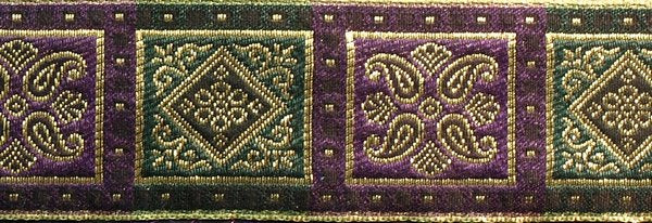 R7400 1 3/4 Inch Gold, Purple and Green Squares