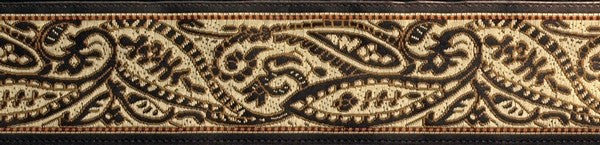 R7008 1 1/8 Inch Black Tan and Brown Paisley