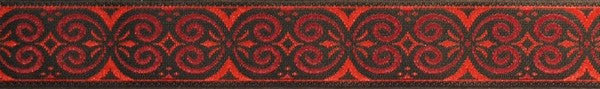 R3016 5/8 Inch Red and Black Scroll