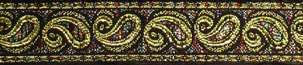 R6015 1 Inch Gold Paisley with Colors Keeper Collars
