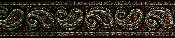 R6014 1 Inch Silver Paisley with Colors Keeper Collars